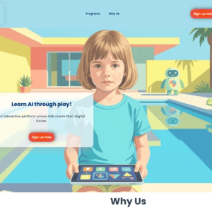 Home ai kids landing page